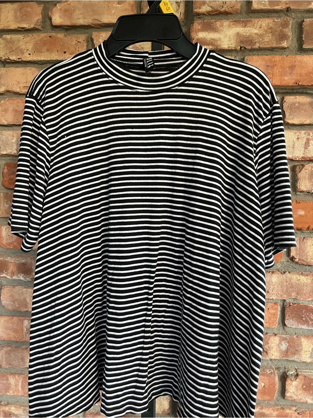 Jolie Black and White Striped Short Sleeve Tee size medium